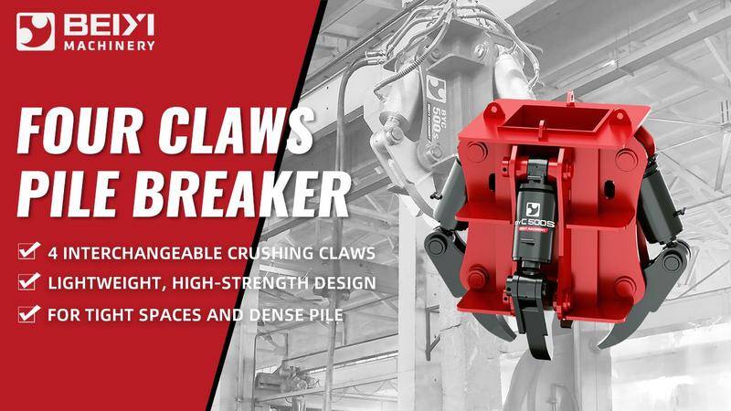 Four Claws Pile Breaker – Precision Cutting for Circular & Square Piles | Beiyi Machinery