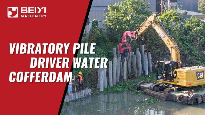Vibratory Pile Driver in Water Projects | Fast & Precise Cofferdam Installation