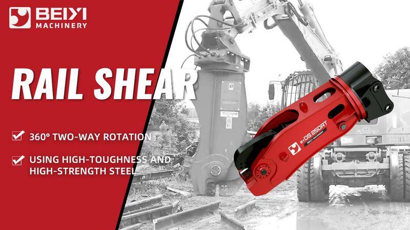 BeiYi Machinery 360° Rotating Rail Shear | Cut & Recycle Rails Efficiently