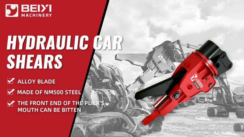 BeiYi Machinery Hydraulic Car Shears | Fast & Clean Car Dismantling Solution