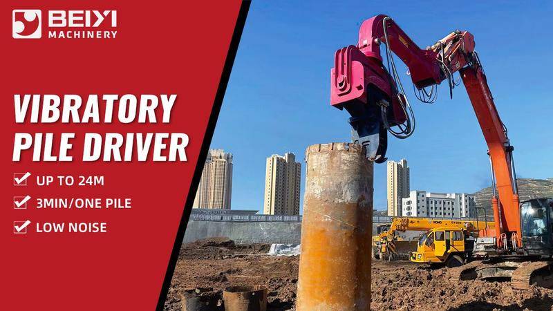 Vibratory Pile Driver for Concrete, Steel, Wood Piles | Up to 24m